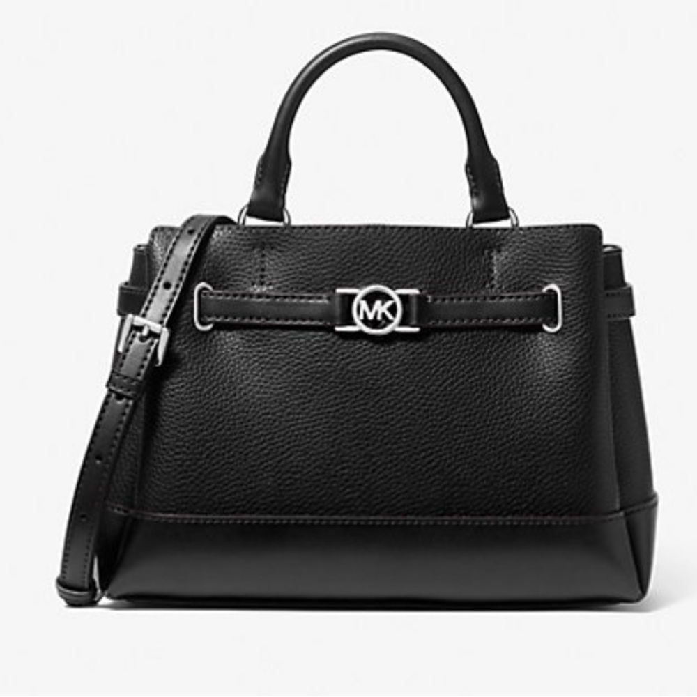 NWT Michael Kors Black soft Pebble Leather two way bag - top handle or crossbody